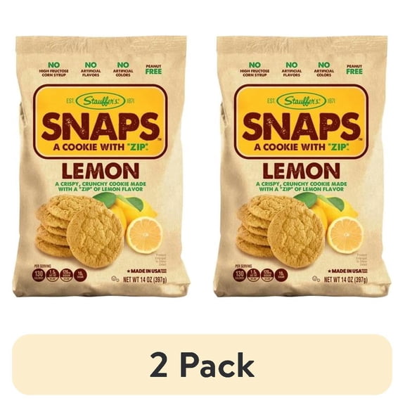 (2 pack) Stauffer's SNAPS Lemon, 14oz Bag