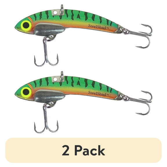 (2 pack) SteelShad - Bass Fishing Lures - Lipless Crankbait for Freshwater Fishing - Long Casting Shad Crankbait Perfect for Bass, Walleye, Trout - Original (3/8 oz) - Perch