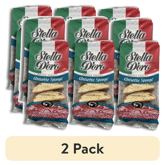 (2 pack) Stella D'oro Anisette Sponge Cookie Value Pack | 6.1 Ounce | Pack of 6