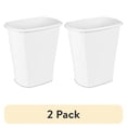 thumbnail image 1 of (2 pack) Sterilite Large Kitchen Trash Can, 10 Gallon Plastic Garbage Bin with No Lid, White, 1 of 8