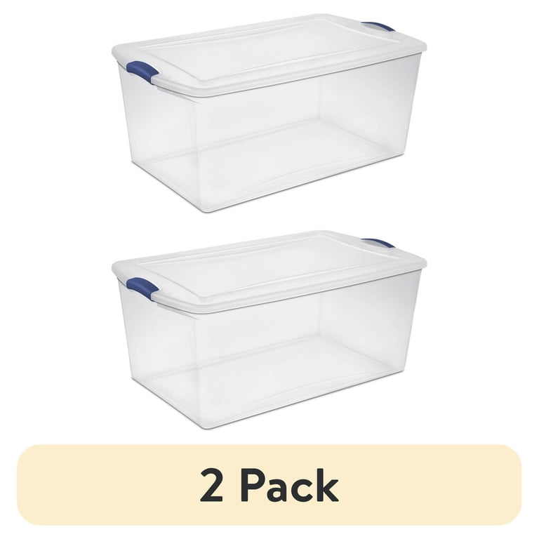2 pack) Sterilite Extra-Large Latching Storage Bin, 105 Quart