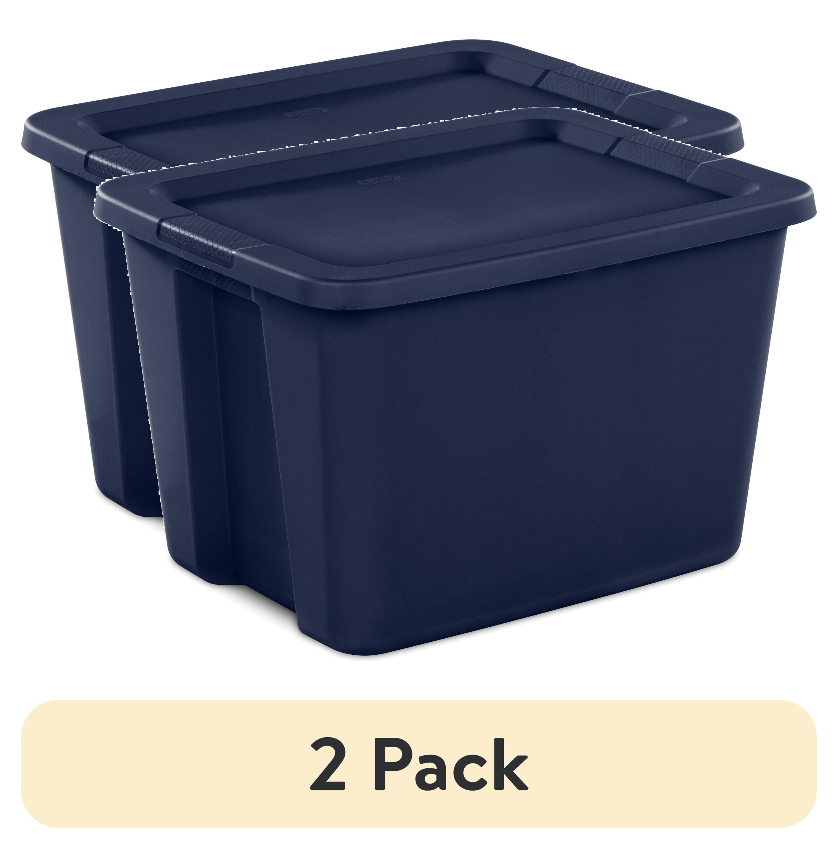 (2 pack) Sterilite 18 Gallon Tote Box Plastic, Blue Cove