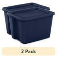thumbnail image 1 of (2 pack) Sterilite 18 Gallon Tote Box Plastic, Blue Cove, 1 of 11