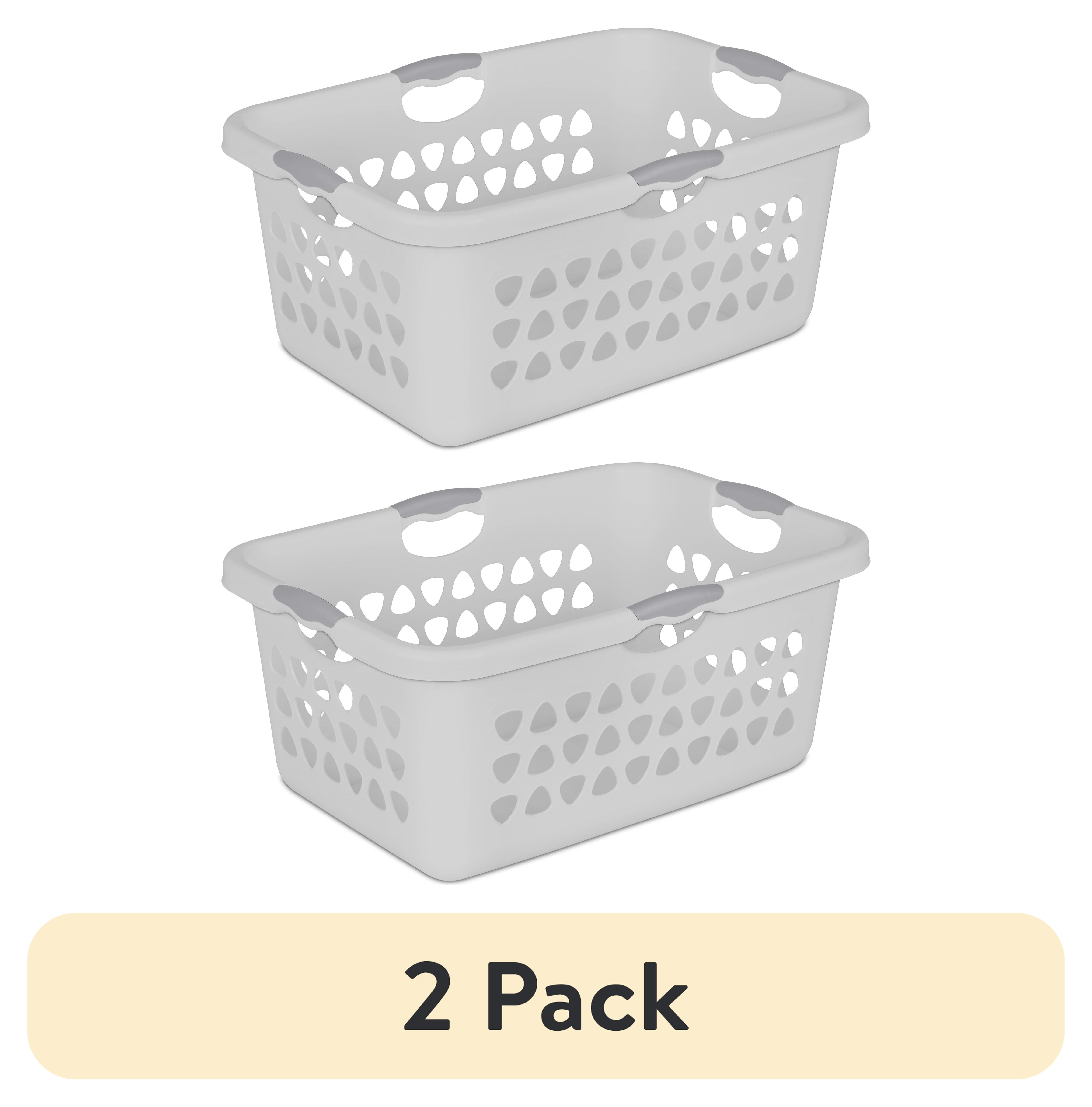 (2 pack) Sterilite 2 Bushel Ultra™ Laundry Basket Plastic, Cement