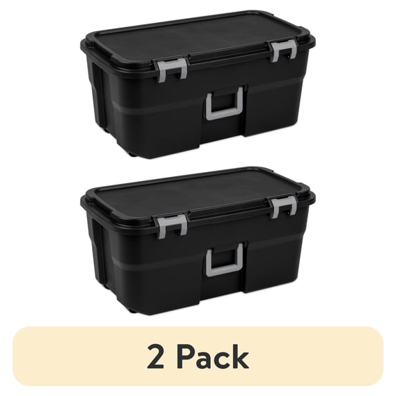 (2 pack) Sterilite 22 Gal Heavy Duty Plastic Lockable Wheeled ...