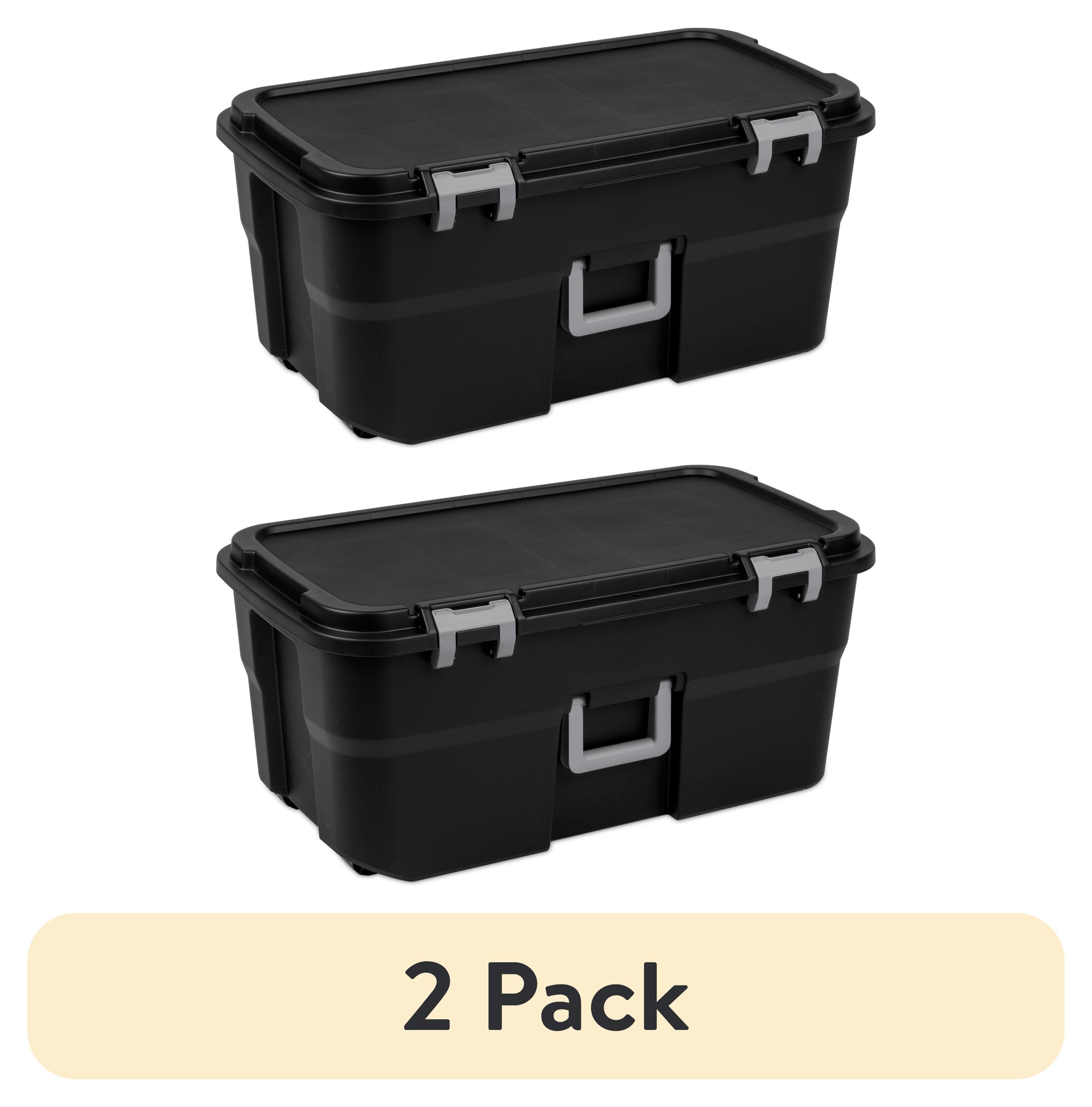 Sterilite 22 Gallon Large Wheeled Footlocker, Heavy Duty Plastic