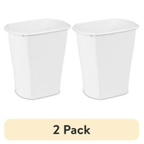 (2 pack) Sterilite 3 Gal. Rectangular Wastebasket Plastic, Bedroom, White
