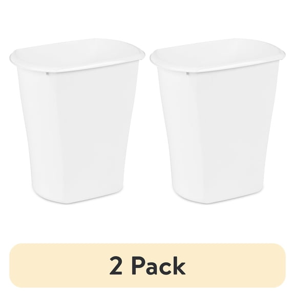 Sterilite Trash Can, Plastic Bathroom or Office Trash Can, Multiple Sizes, White