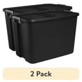 thumbnail image 1 of (2 pack) Sterilite 32 Gallon Latch Tote Plastic, Black, 1 of 7