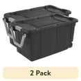 thumbnail image 1 of (2 pack) Sterilite Extra Large Wheeled Industrial Storage Bin, 40 Gallon Rugged Plastic Storage Tote with Latch Lid and Pull Handle, Dark Gray, 1 of 11