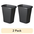 thumbnail image 1 of (2 pack) Sterilite Bathroom Trash Can, 5.5 Gallon Small Plastic Garbage Bucket Bin with No Lid, Black, 1 of 10
