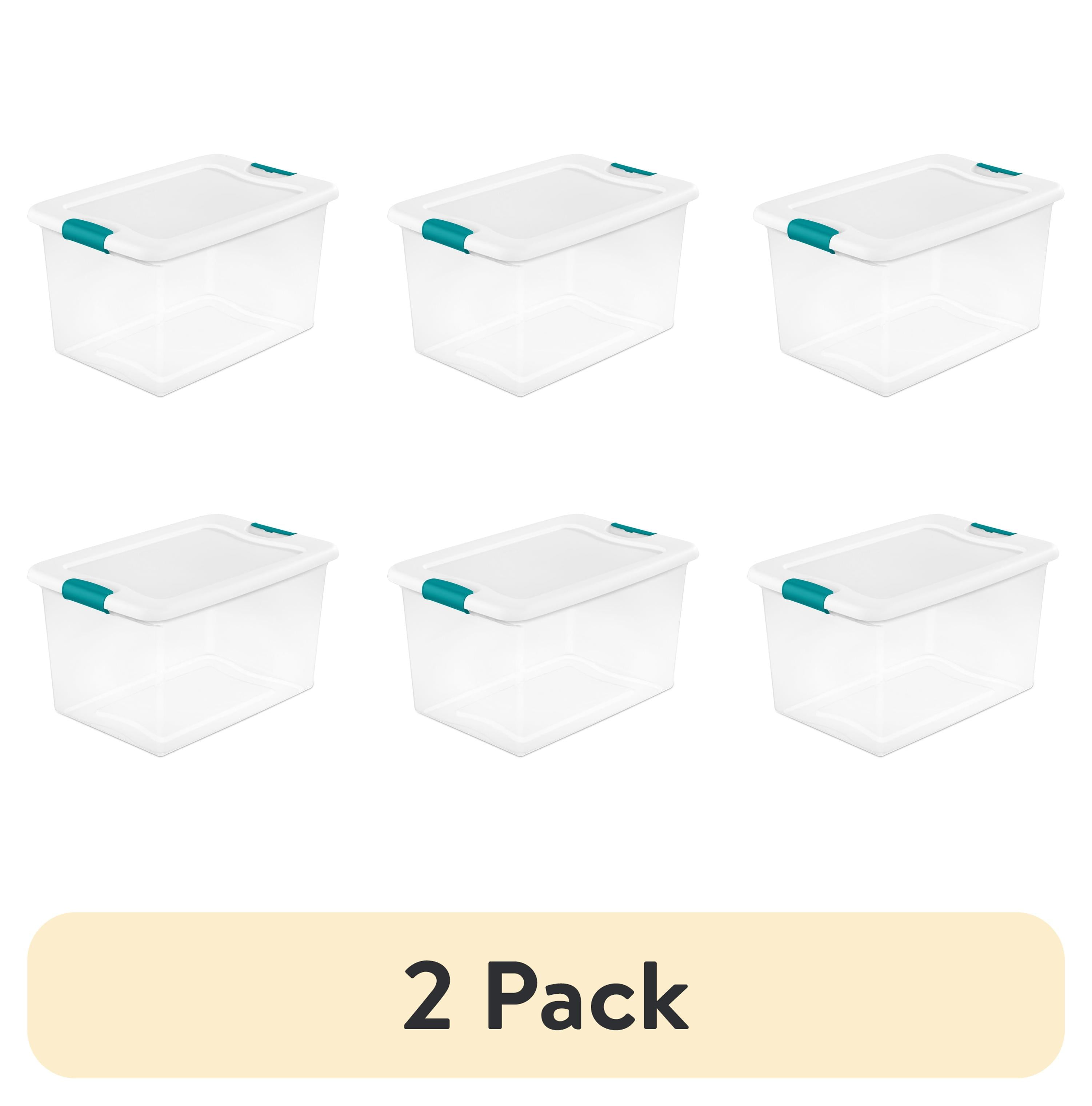(2 pack) Sterilite 64 Qt. Latching Box Plastic, White, Set of 6