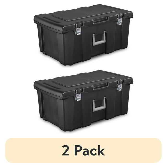 (2 pack) Sterilite Footlocker Plastic Adult, Black