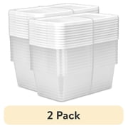 2 pack Sterilite Set of 10 6 Quart Small Storage Bins, Clear Plastic Storage Containers with Snap-on Lids, White