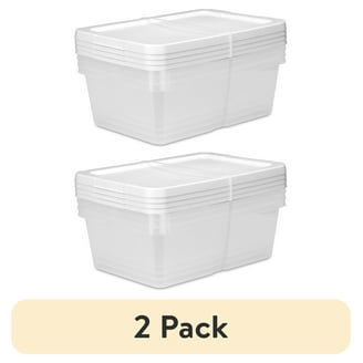 2 pack) Sterilite Set of (10) 6 Quart Storage Boxes, Clear Plastic