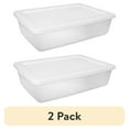 (2 pack) Sterilite 28 Quart Small Storage Bin, Clear Plastic Storage ...