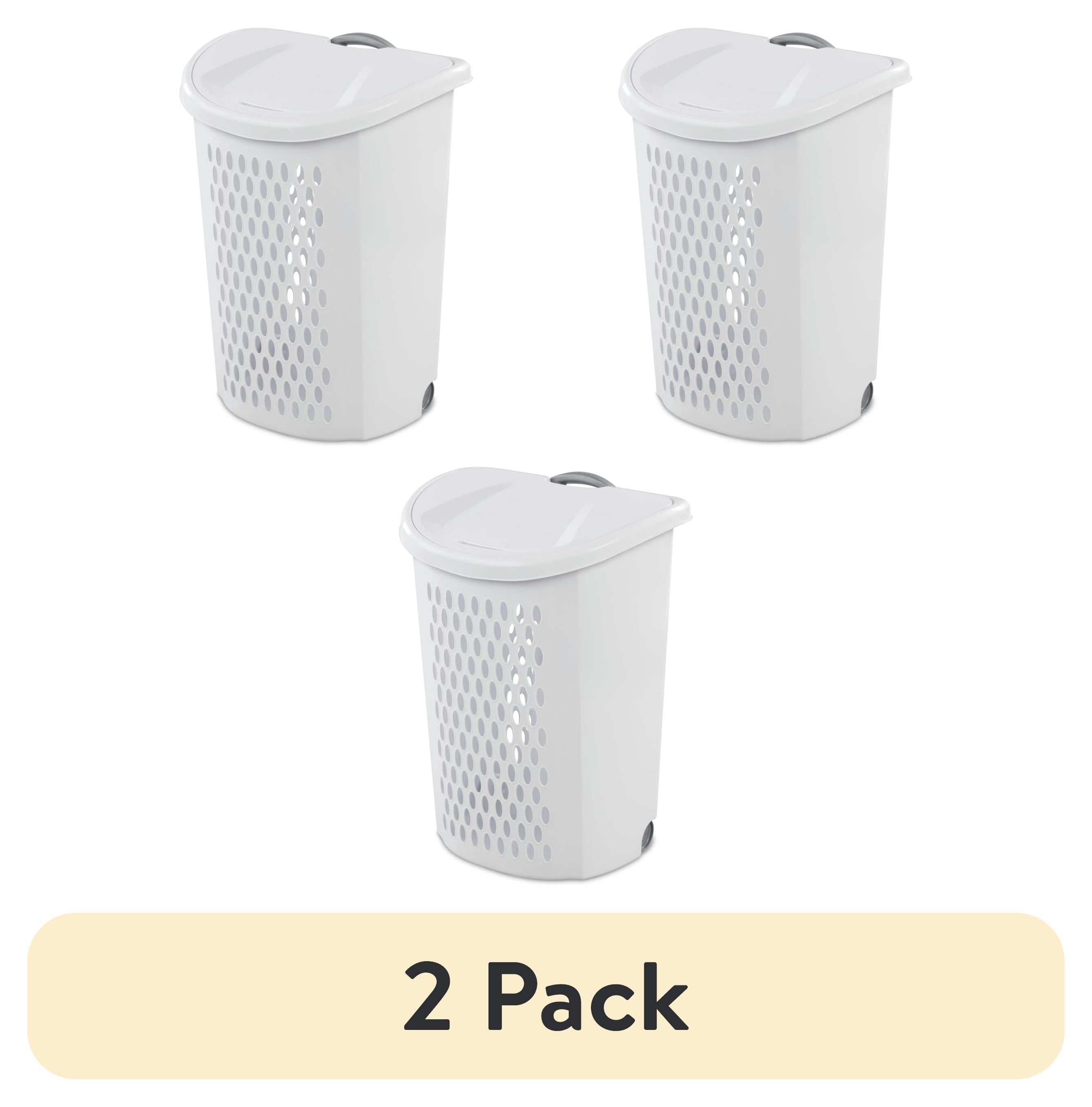Hamper Pac (2 pack) Sterilite Ultra™ Wheeled Hamper, Plastic Laundry Hamper with ...