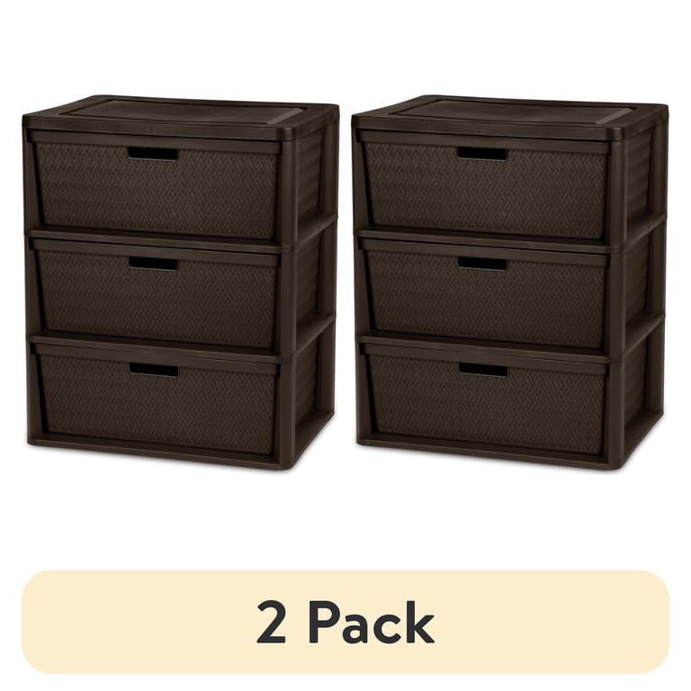 brown plastic dresser Sterilite 6-Pack 3-Drawers Brown Plastic Storage Drawer 24-in H x 12.6-in W x 15-in D 282010 at Lowes.com