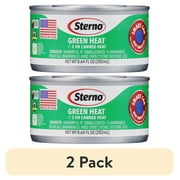 2 pack Sterno 2-Hour Green Heat Ethanol Gel Chafing Fuel, UL Validated, USDA Bio-Based, Smart Can Indicator, 5.99oz