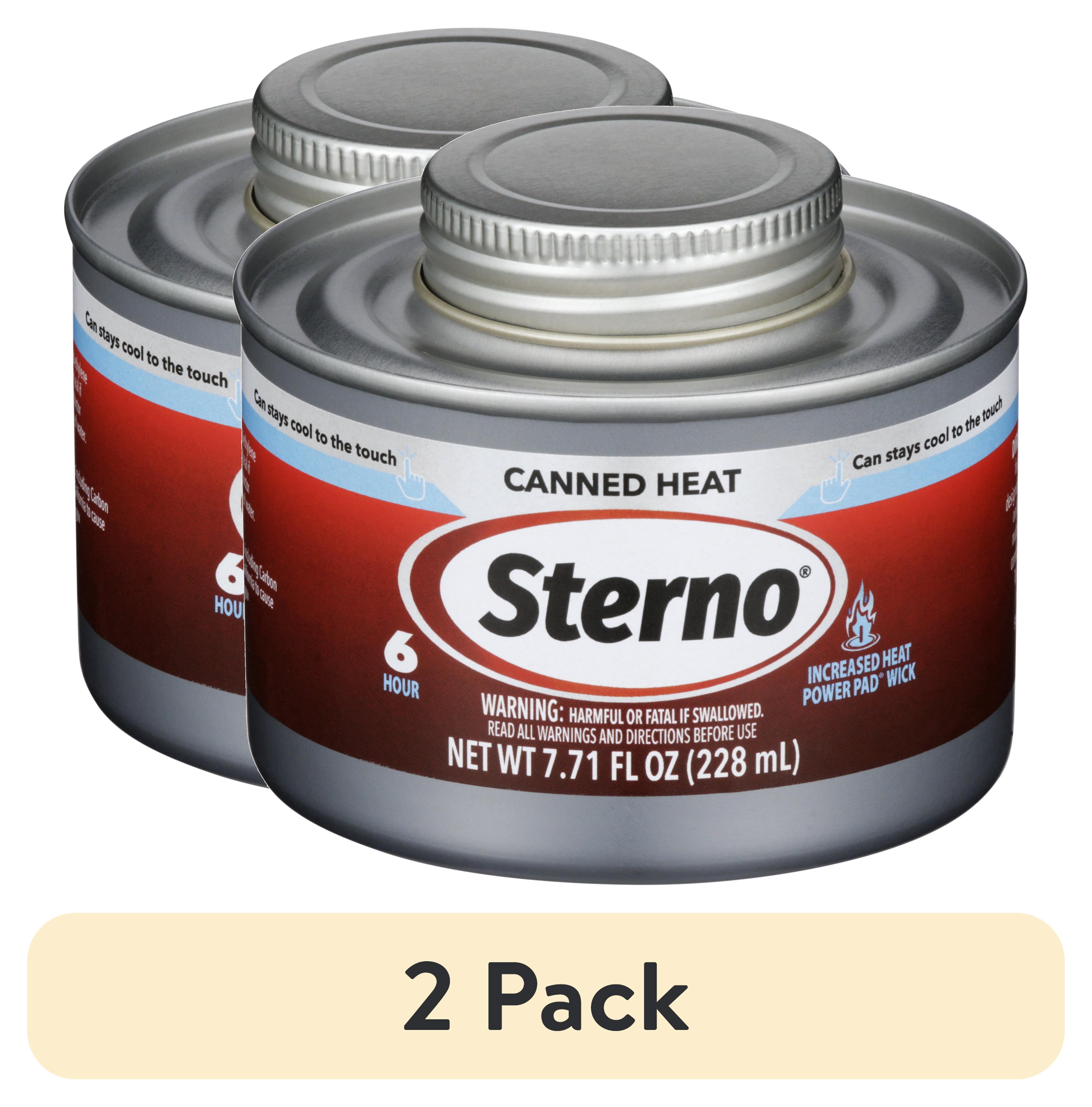 (2 pack) Sterno Canned Heat Wick Cans - 6-Hour Burn Time, Chafing Dish Fuel Can Burners for Food Warmer, Resealable Twist Chafer Fuel Canned Heat, 7.71fl oz