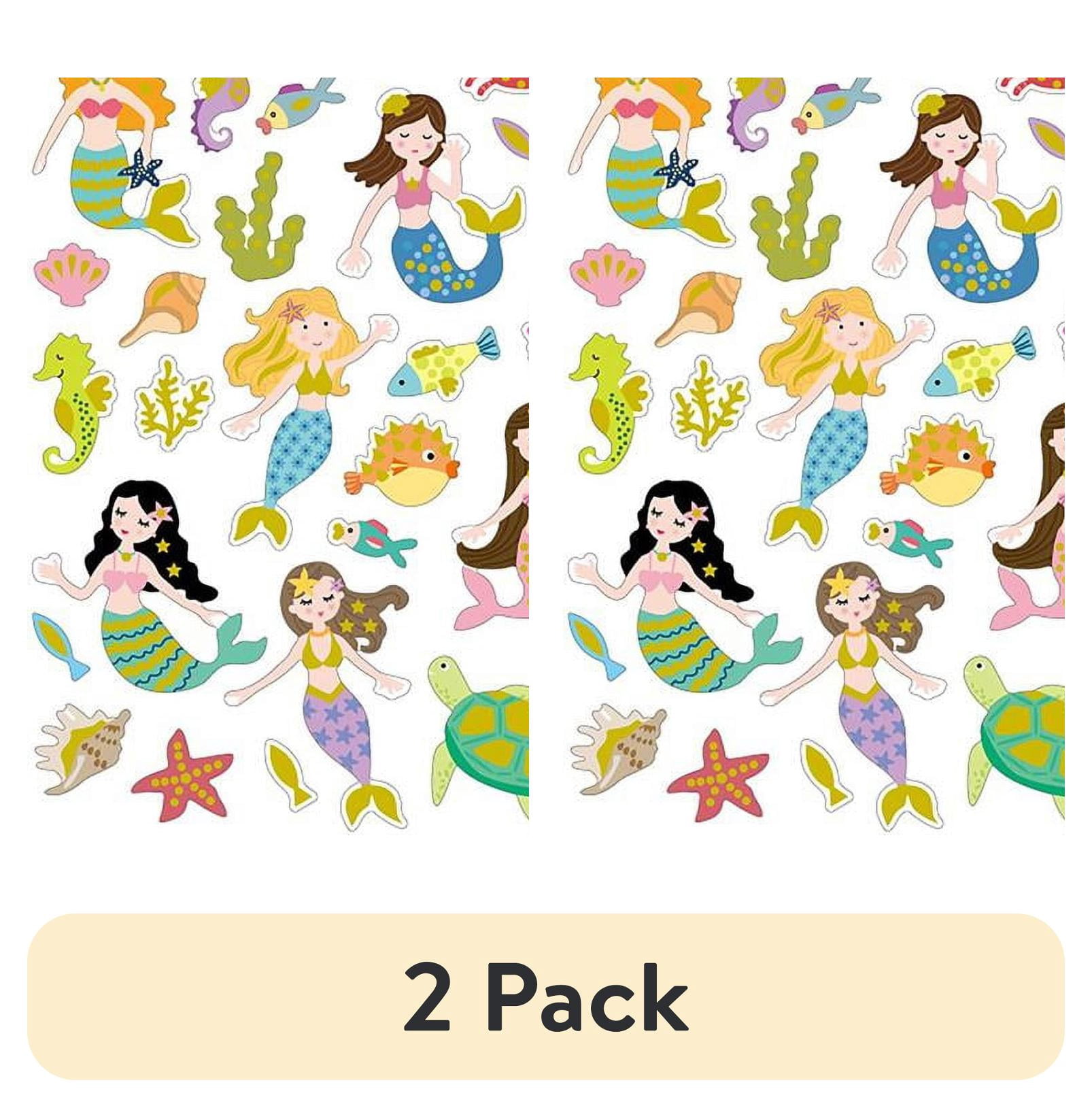 Two Pack Sticker (2 pack) Sticker King Stickers-Glitter Mermaids - Walmart.com