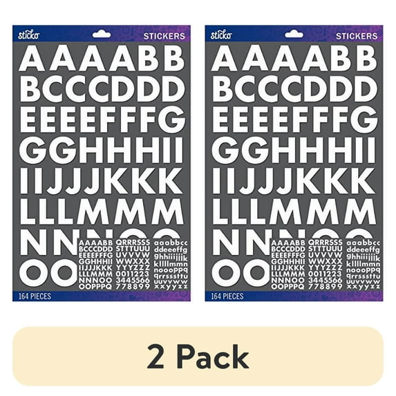 (2 pack) Sticko Alphabet Stickers-White Futura Bold Large