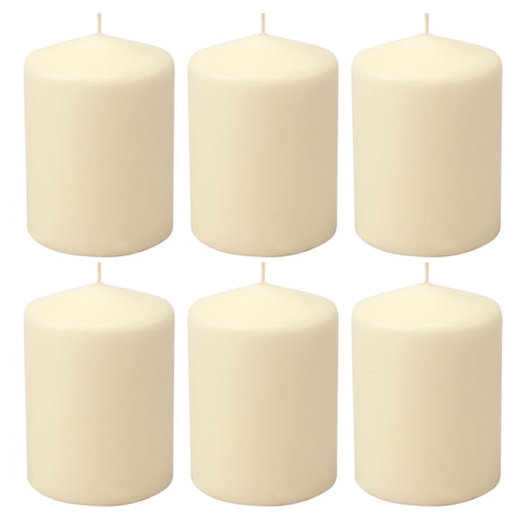 Stonebriar 3 x 3 Unscented White Pillar Candles, Set of 6