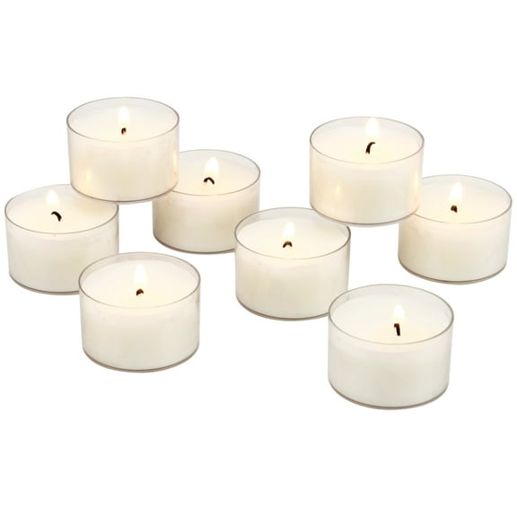 (2 pack) Stonebriar Tealight Candles, Unscented, Long Burning, Clear Cup, 8 Hour Burn Time, White, 96 Pack