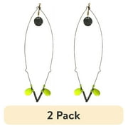 2 pack Stopper Lures Weighted Wire Spreader Perch Rig Fishing Equipment, Chartreuse Blades, 18", 2-pack