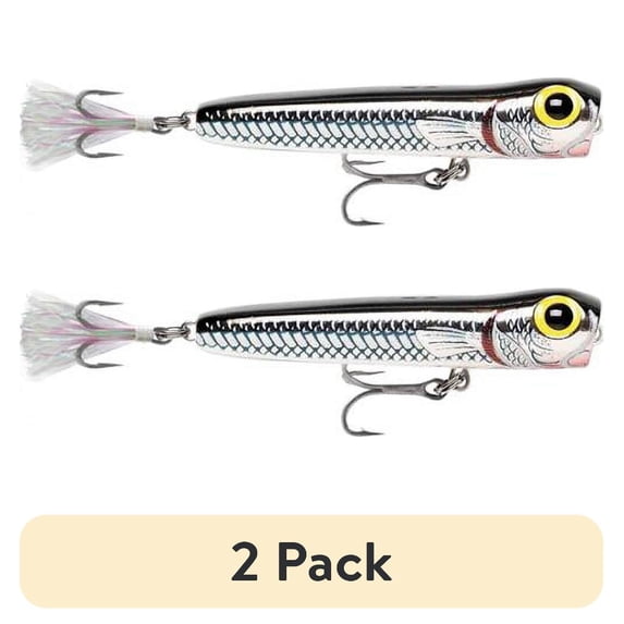 (2 pack) Storm Saltwater Rattlin' Chug Bug 3.25" Topwater Fishing Lure 3/8oz Silver Mullet