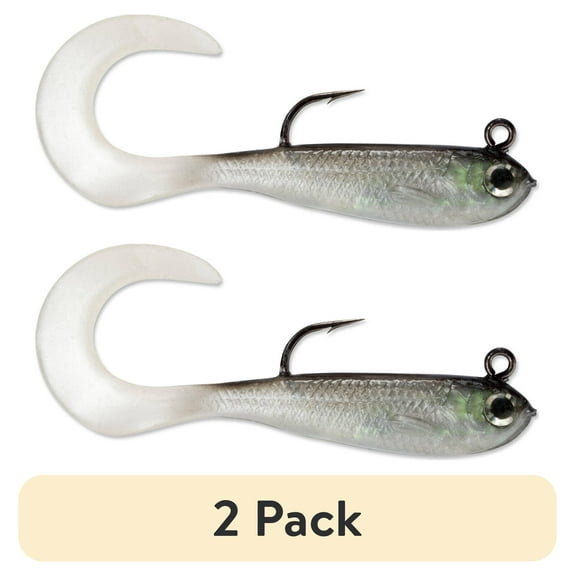 (2 pack) Storm WildEye Curl Tail Minnow 02 Fishing Lure 2" 1/16oz Shiner 3pcs