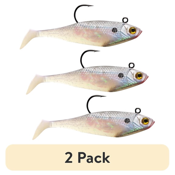 (2 pack) Storm WildEye Swim Shad 03 3" 1/4 oz Pearl 3pk
