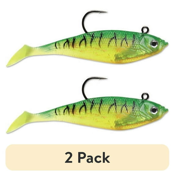 (2 pack) Storm WildEye Swim Shad 3" Fishing Lure 1/4oz Firetiger 3pcs