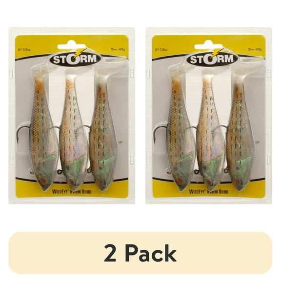 (2 pack) Storm WildEye Swim Shad 6" Fishing Lure 7/8oz Bunker 3 pcs