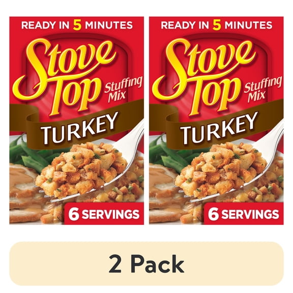 (2 pack) Stove Top Stuffing Mix, 1 Box, for Dinner Sides and Thanksgiving Dinner, Turkey, 6 oz