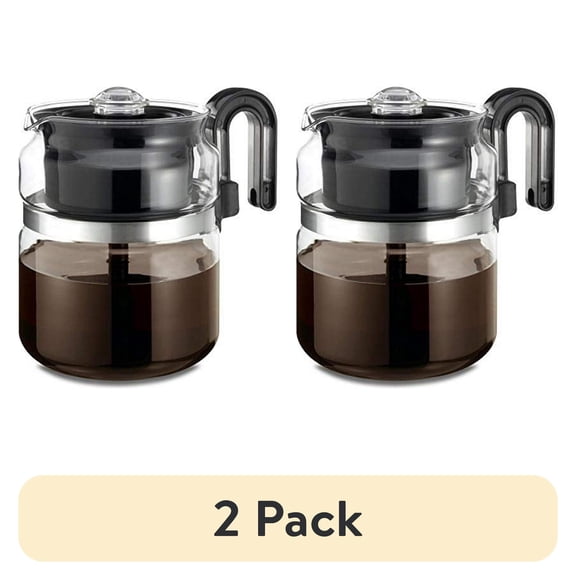 (2 pack) Stovetop Percolator Coffee Pot, Glass, 8 cup (40 oz) ?