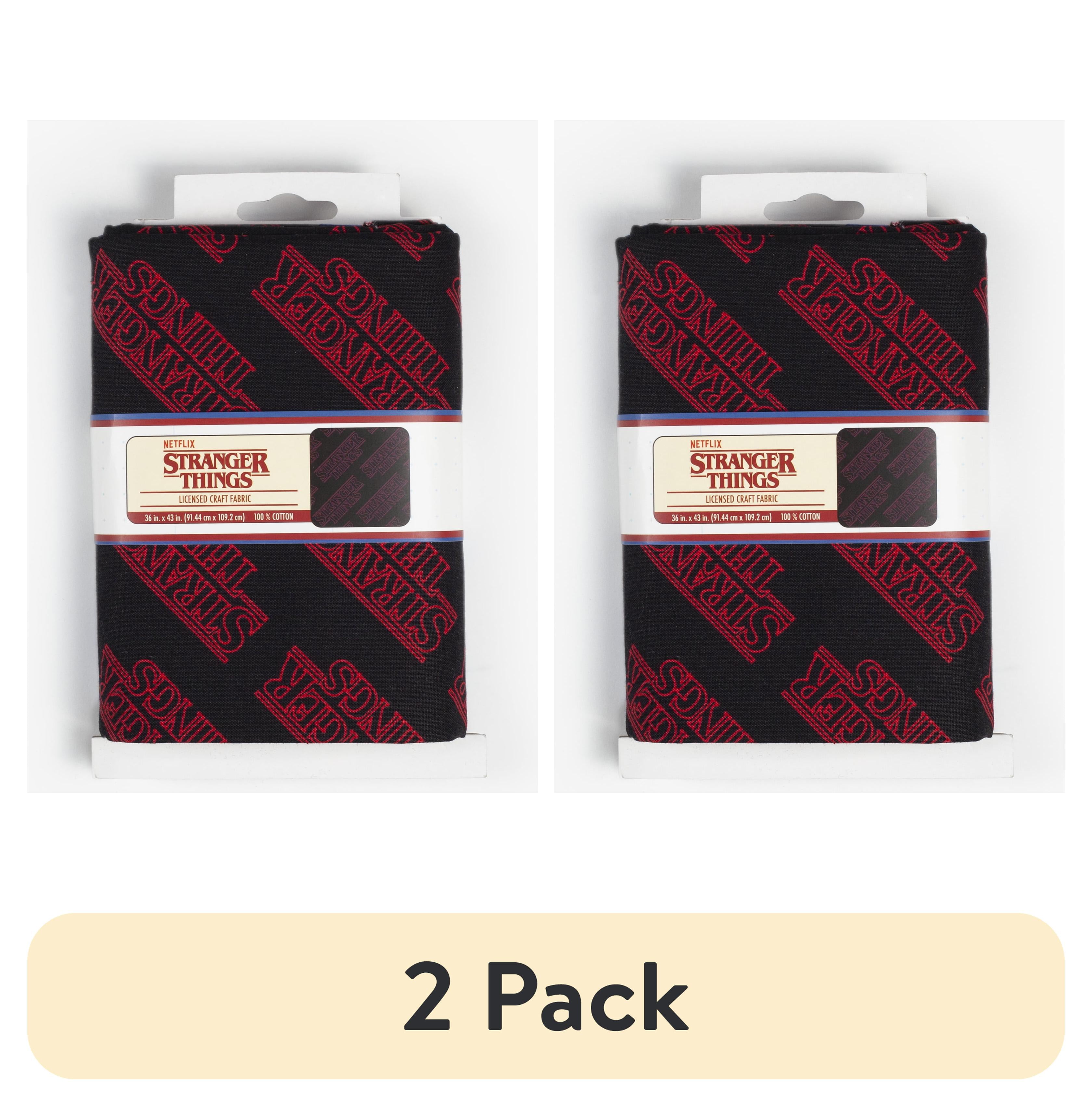 (2 pack) Stranger Things 1 Yard Logo AOP Black Fabric by the Quarter