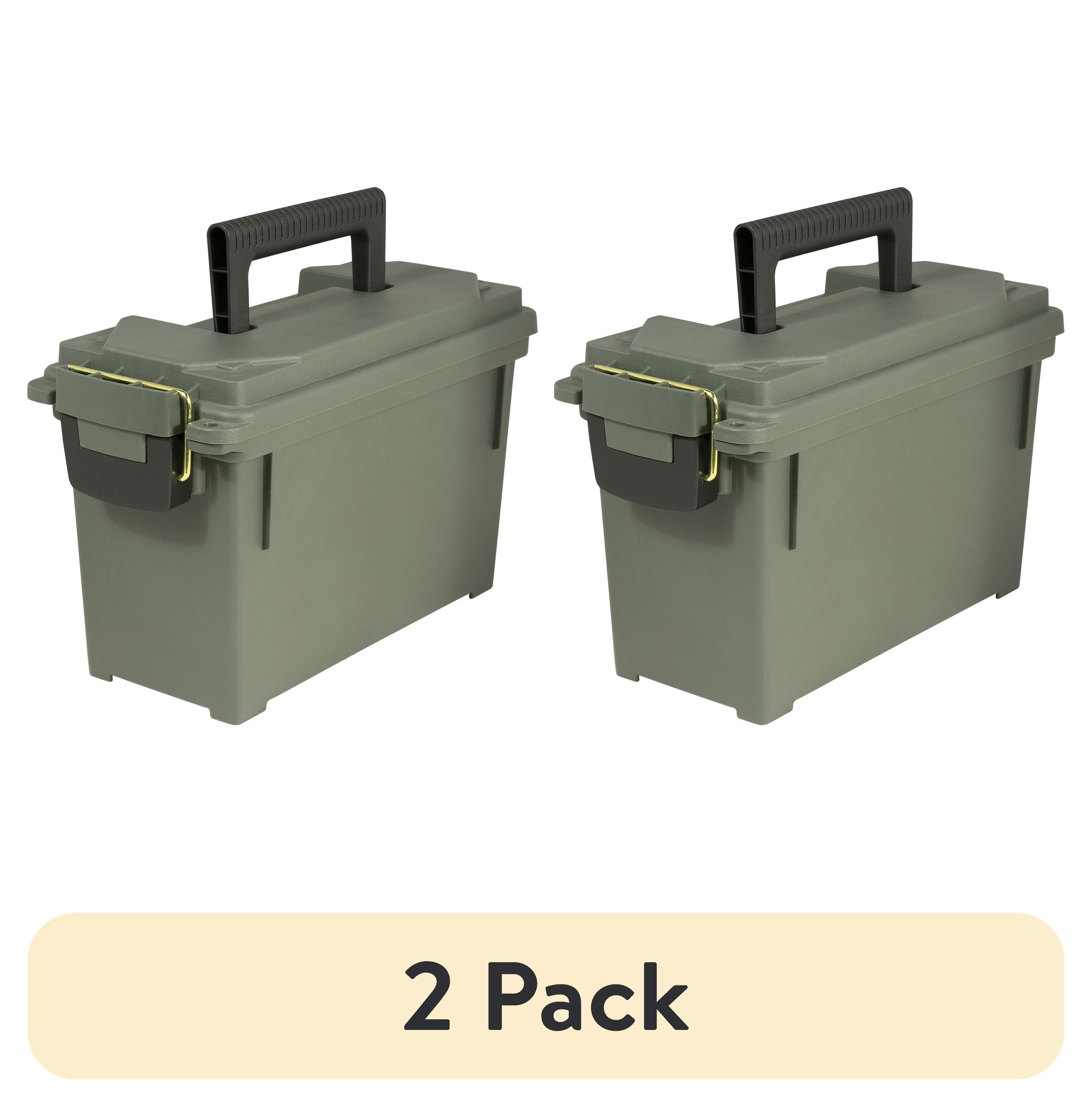 (2 pack) Strategy Field Ammo Box 11.6" x 5.2" x 7.2" Plastic OD Green
