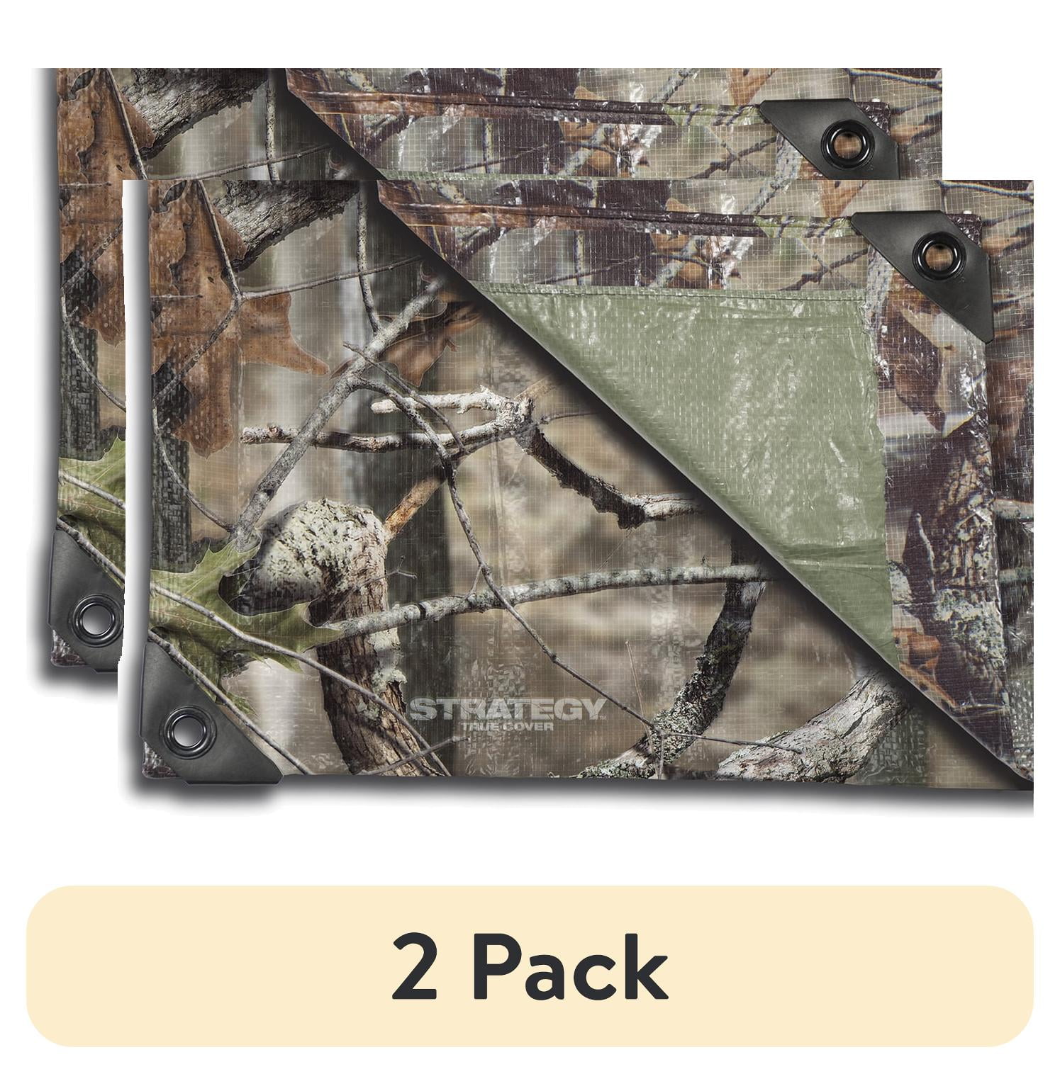 (2 pack) Strategy True Cover Weather Resistant Camo Tarp 10’ x 8’ All Purpose Polyethylene
