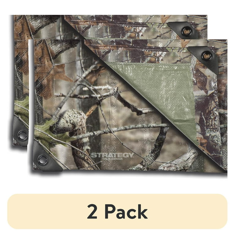 (2 pack) Strategy True Cover Weather Resistant All Purpose Polyethylene  Camo Tarp 8 x 6