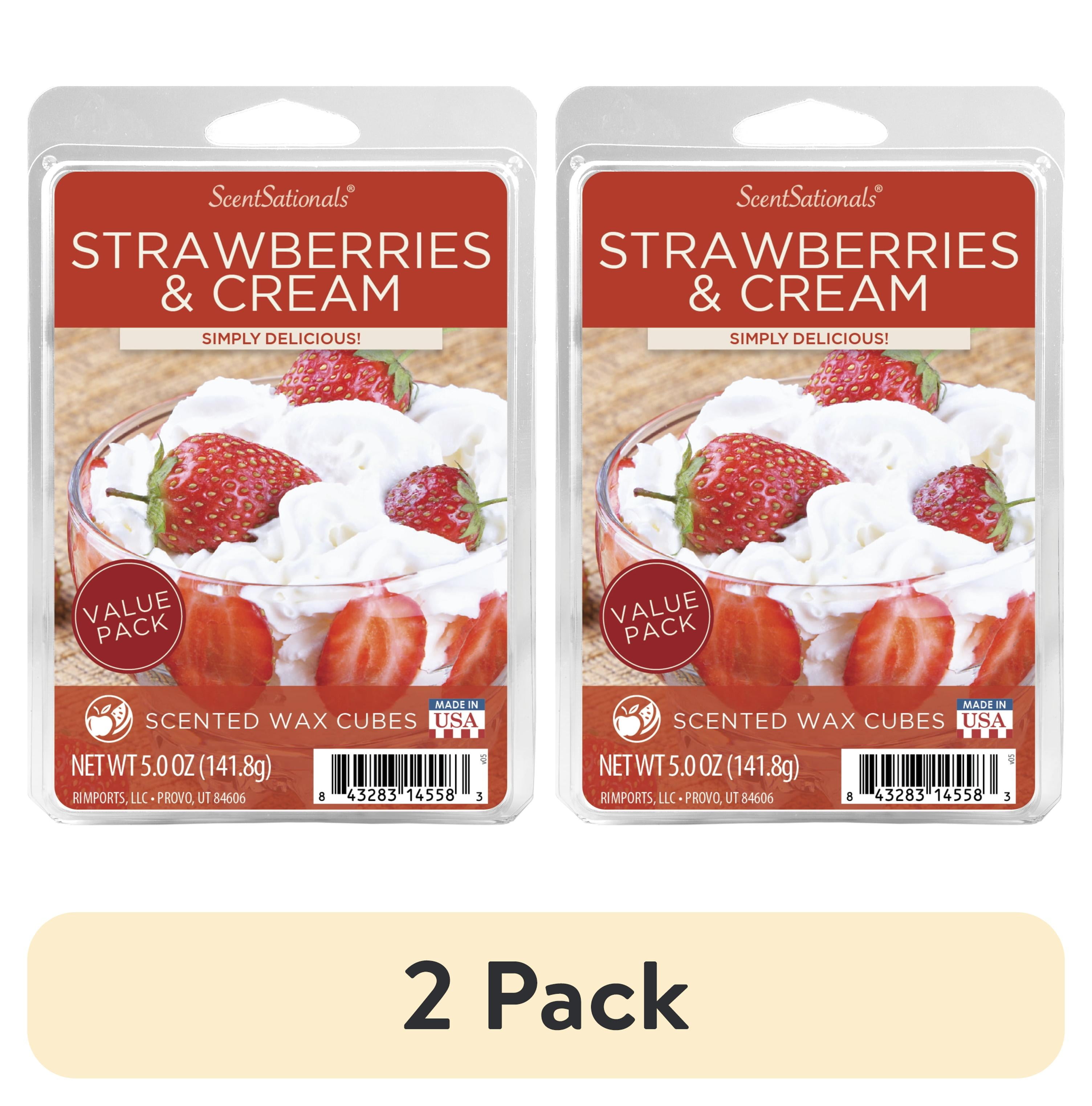 (2 pack) Strawberries N' Cream Scented Wax Melts, ScentSationals, 5 oz