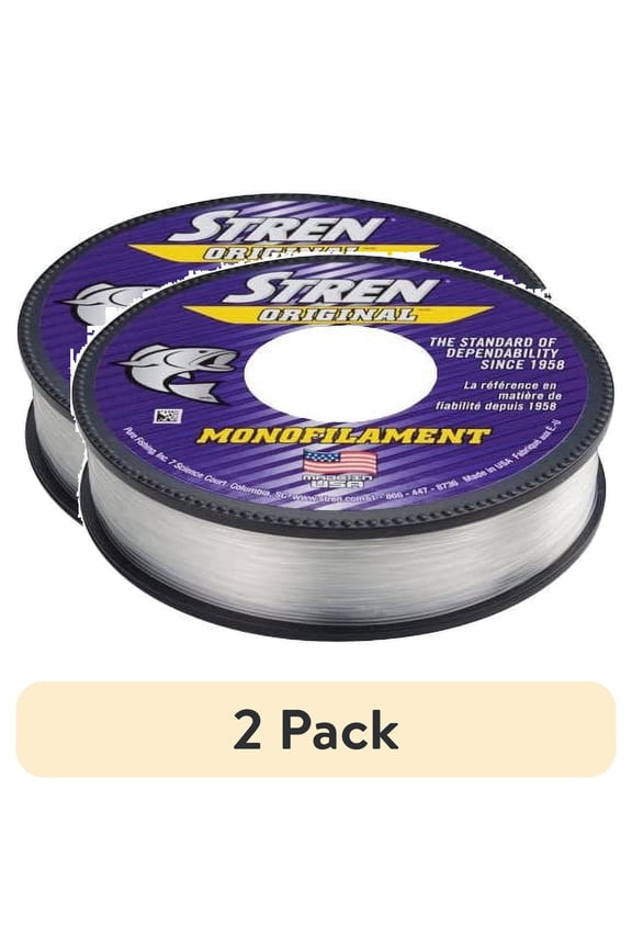 (2 pack) Stren Original® Monofilament Fishing Line, Clear/Blue Fluorescent, 12 lb Test Strength, 300 yd