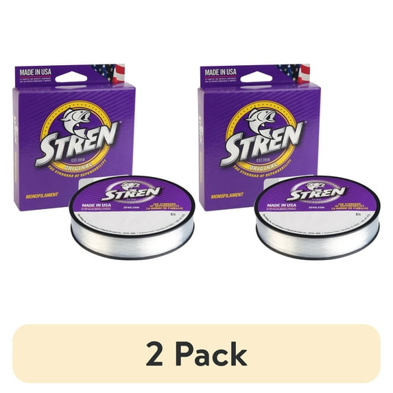 (2 pack) Stren Original® Monofilament Fishing Line, Clear/Blue Fluorescent, 4 lb Test Strength, 330 yd