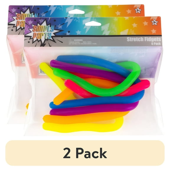 (2 pack) Stretch Fidgets, Multicolor, 6 Pack, Simply Sweet