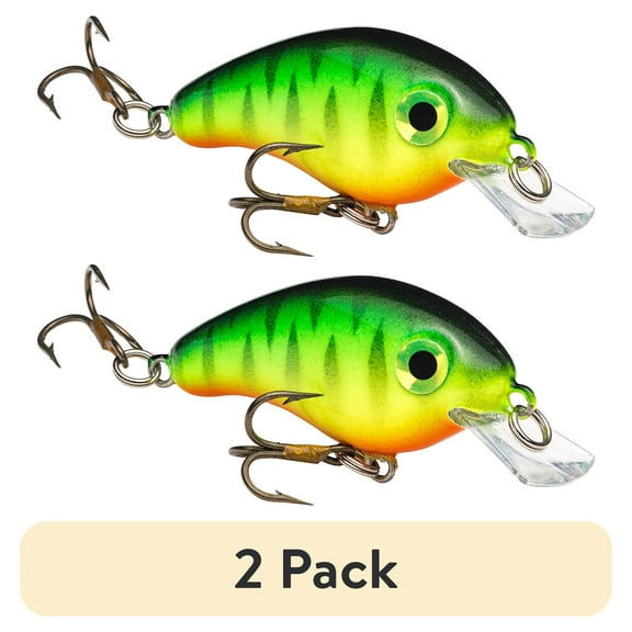 (2 pack) Strike King Bitsy Pond Minnow Fishing Lure, Fire Tiger