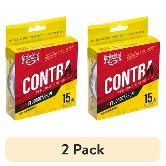 (2 pack) Strike King Contra Fluorocarbon Fishing Line 15lb. Clear
