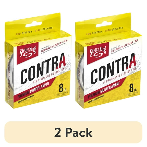 (2 pack) Strike King Contra Monofilament Fishing Line 8lb. Clear