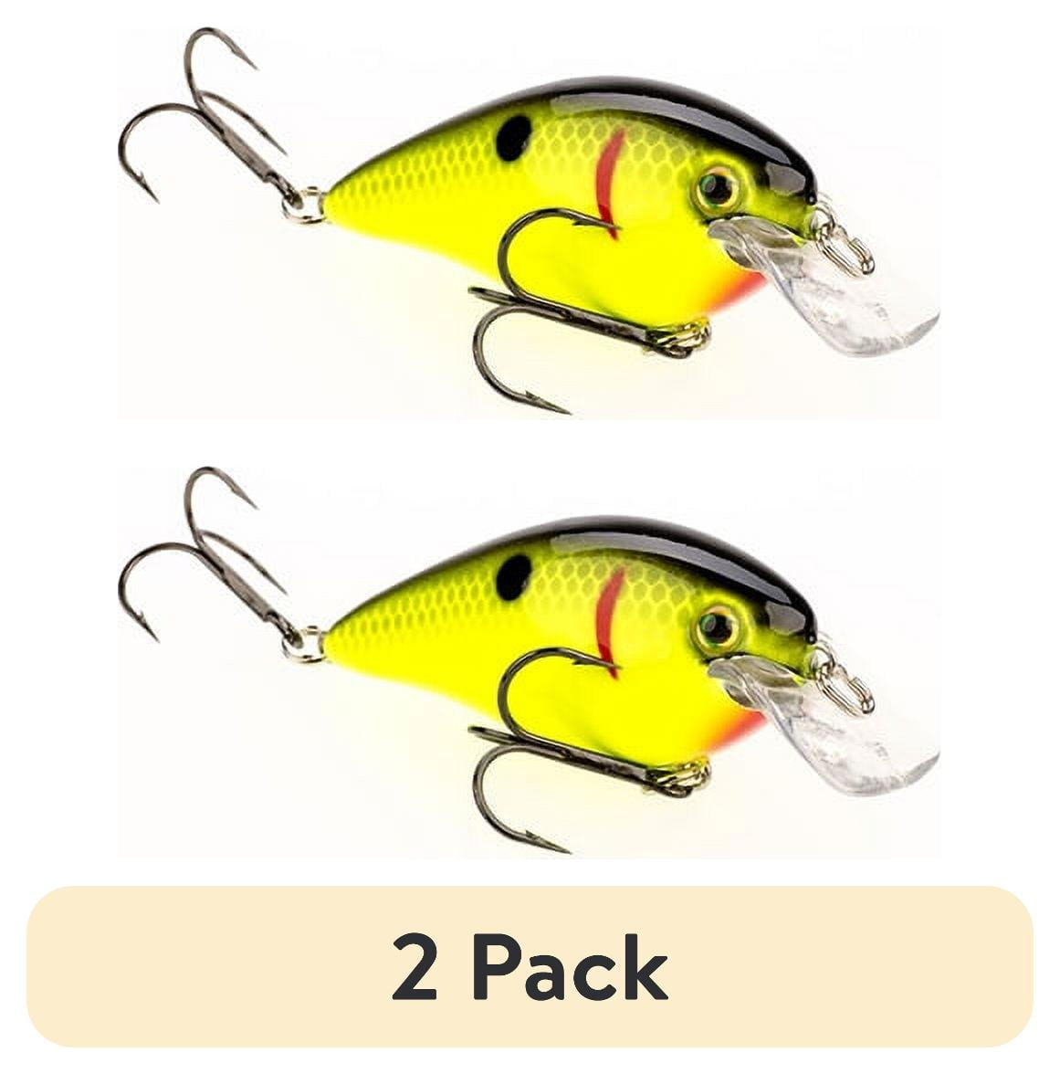 (2 pack) Strike King KVD Squarebill 1.5 Crankbait Black Back Chartreuse Hard Bait Lure