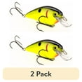 thumbnail interactive-video image 1 of (2 pack) Strike King KVD Squarebill 1.5 Crankbait Black Back Chartreuse Hard Bait Lure, 1 of 11