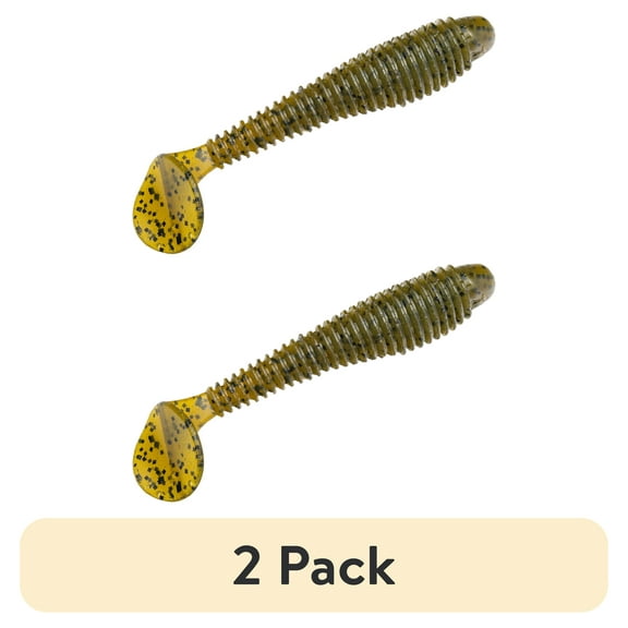 (2 pack) Strike King Rage Swimmer 3 1/4" Green Pumpkin Soft Bait Lure